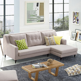 欧式布艺沙发组合可拆洗小户型真皮实木沙发客厅L型贵妃转角沙发