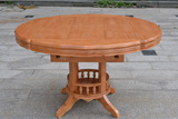 纯实木餐桌欧式圆桌时尚餐桌椅特价饭桌两用可伸缩折叠橡木