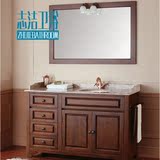 美式浴室柜落地浴室柜组合定做镜柜卫生间大理石洗手台洗面盆