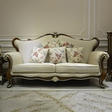 简约欧式单人沙发 特价新古典实木沙发组合 客厅美式乡村布艺sofa