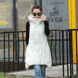 2015秋冬装新款女装 韩版修身无袖背心中长款羽绒棉马甲马夹外套