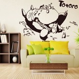 睡觉龙猫 儿童房卧室沙发电视背景墙贴纸 宫崎骏可爱卡通动漫贴画