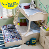 简莱克韩式田园儿童双层床1.2米公主上下床储物架高低床组合C-01