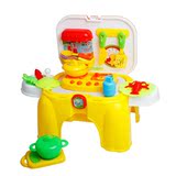 儿童过家家玩具厨房玩具 宝宝益智快乐厨房塑料diy玩具椅子收纳箱
