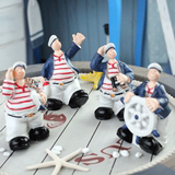可爱水手小玩偶摆件欧式儿童房幼儿园地中海家居装饰创意桌面摆设