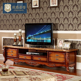 欧爵蒂曼欧式新古典电视柜美式乡村大理石面实木电视柜客厅组合