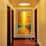 日康 黄金大道风景油画 纯手绘现代欧式走廊过道挂画 玄关装饰画