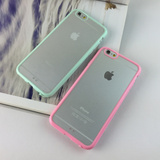 糖果色 简约iPhone6S透明手机壳苹果6S plus 马卡龙带防尘塞外壳