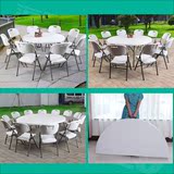 海娄 餐桌椅组合折叠圆桌圆形餐桌现代简约酒店家用小户型饭桌面
