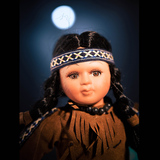 独家80年代老古董陶瓷娃娃印第安女孩迷你陶瓷娃娃摆件限量孤品