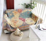 沙发毯巾 美式乡村世界地图 线毯子挂毯防尘罩套特客厅软地毯全盖