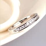钻石戒指 正品定制排钻钻戒18k白金群镶戒指 天然南非订婚女戒指