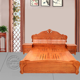 红木家具欧式乡村定制卧室大床 中式实木木雕双人床红木榻榻米床