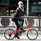 比步折叠车男女士自行车超轻休闲单车学生成人20寸变速淑女脚踏车