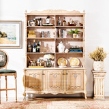 [W]法式新古典欧洲白榉木家具木色雕花敞开式大书柜书架预定