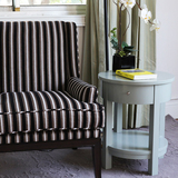北欧蓝灰色小茶几圆形角几沙发边几美式设计师客厅家具实木床头柜