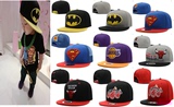 Youth儿童帽子KIDS街舞嘻哈帽小孩NBA热火湖人公牛卡通超人蝙蝠侠