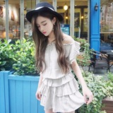 【ChocPan潘雨润】2016夏季新款时尚潮流褶皱裙套装 纯色潮女裙