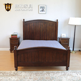 熙和美式全实木床1.2米儿童床双人床1.5美式床环保水性漆实木家具