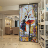 大型壁画客厅3D立体走道玄关壁纸舞者抽象油画沙发背景墙纸装饰画