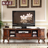 御木匠 美式电视柜简约欧式实木电视柜客厅茶几组合储物家具2.4米