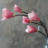 外单品质仿真玉兰花欧式古典气质花艺 桃花中式装饰花 超大枝