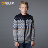 男童毛衣中大童拉链衫开衫英格里奥儿童装青少年学生秋冬季羊毛衫