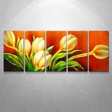促销金画笔客厅装饰画现代简约无框画沙发背景墙壁画3D花卉郁金
