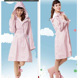 韩版时尚风衣可爱圆点长款雨衣外贸出口个性女装成人连体创意雨披