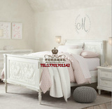 新品美式乡村白色雕花实木床 法式RH单人床 卧室女孩儿童床定制