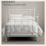 美式铁艺复古床成人铁床实木单人床双人床1.2米/1.5/1.8米儿童床