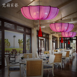 现代中式海洋布艺灯具餐厅客厅过道简约吊灯东南亚新古典创意灯饰