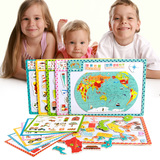 木质玩具儿童磁性中国地图益智磁性拼拼乐世界拼图2-3-4-5-6岁