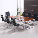 F3K椭圆形办公会议桌简约小型 长桌办公室会议桌椅组合钢木