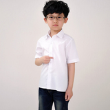 男童衬衫韩版童装儿童夏季短袖衬衣宝宝半袖白寸衫中小童校服