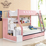802韩式彩色儿童床双层床子母床高低床上下床公主床限时特价包邮