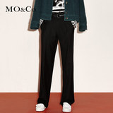 MO&Co.羊毛呢腰带直筒高腰休闲帅气西装阔腿长裤MA154CAS17 moco
