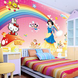 儿童房卡通大型壁画 白雪公主粉色女孩卧室背景墙纸壁纸立体壁画
