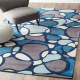 蓝色地中海风格地毯欧式客厅茶几沙发地毯卧室手工样板间满铺定制