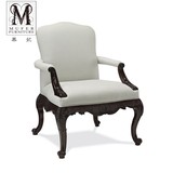 慕妃高端定制家具美式新古典欧式后现代实木有扶手餐椅书椅IC107