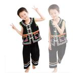云南少数民族儿童壮族演出服装男儿童苗族表演服饰葫芦丝舞台服