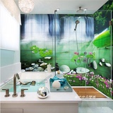 3D立体瓷砖背景墙 高清中式山水瀑布风景 浴室壁纸壁画背景墙墙砖