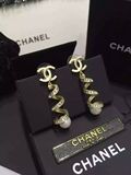 正品代购Chanel香奈儿16新款双c螺旋型镶嵌水钻珍珠吊坠耳环耳钉