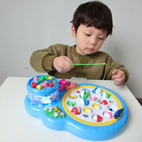 斑斑家 儿童钓鱼电动双层磁性旋转热销套装3到6岁宝宝益智玩具