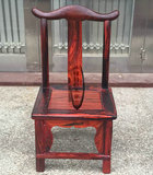 老挝大红酸枝小官帽椅老红木家具实木靠背椅子家用办公椅