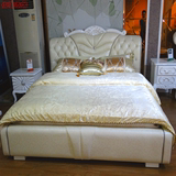 新款皮床真皮床1.8米双人床气动储物床简约现代软床时尚大气婚床