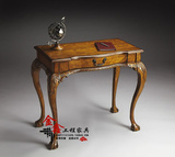 美式乡村实木书桌纯实木雕花书桌 欧式新古典实木书桌 设计师家具