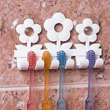 韩国进口卡通牙刷架五位牙刷收纳架强力吸盘牙刷整理架子附加固垫