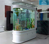 1.2米包邮定制屏风子弹头生态超白玻璃鱼缸水族箱中型大型客厅1米