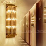 现代客厅水晶长壁灯 新中式酒店大堂走廊工程定制灯 欧式电视墙灯